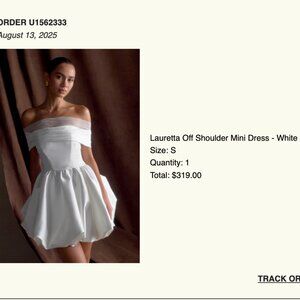 MESHKI LAURETTA OFF SHOULDER MINI DRESS